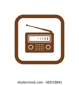 Radio icon, isolated. Flat  design.  