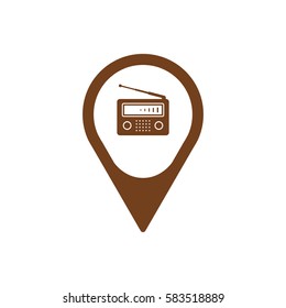 Radio icon, isolated. Flat  design.  