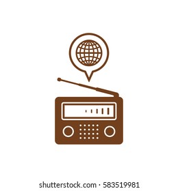 Radio icon, isolated. Flat  design.  