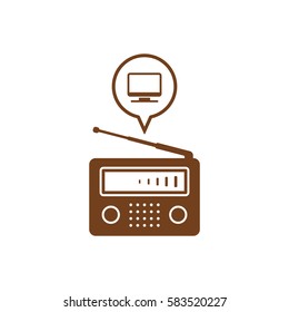 Radio icon, isolated. Flat  design.  