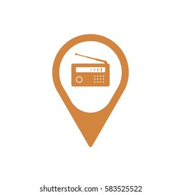 Radio icon, isolated. Flat  design.  