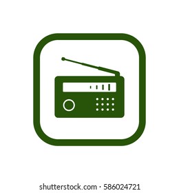 Radio icon, isolated. Flat  design.  