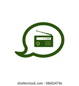 Radio icon, isolated. Flat  design.  