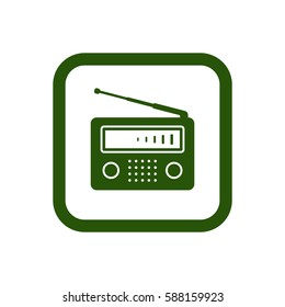Radio icon, isolated. Flat  design.  