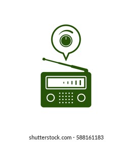 Radio icon, isolated. Flat  design.  