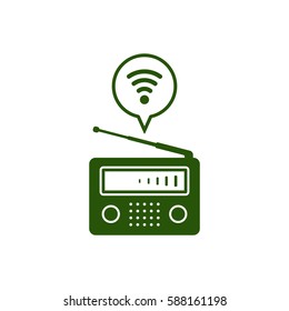 Radio icon, isolated. Flat  design.  