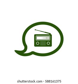 Radio icon, isolated. Flat  design.  