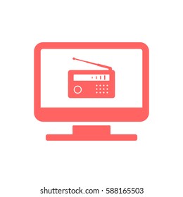 Radio icon, isolated. Flat  design.  