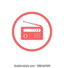 Radio icon, isolated. Flat  design.  
