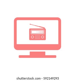 Radio icon, isolated. Flat  design.  