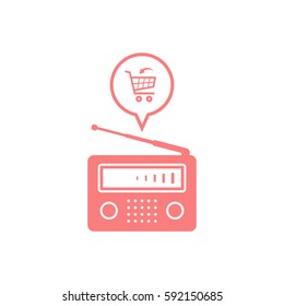 Radio icon, isolated. Flat  design.  