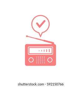 Radio icon, isolated. Flat  design.  