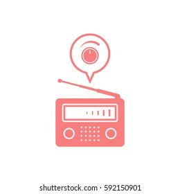 Radio icon, isolated. Flat  design.  