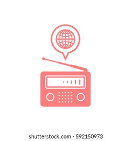 Radio icon, isolated. Flat  design.  