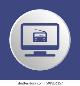 Radio icon, isolated. Flat  design.  