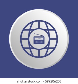 Radio icon, isolated. Flat  design.  