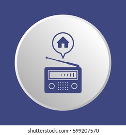 Radio icon, isolated. Flat  design.  