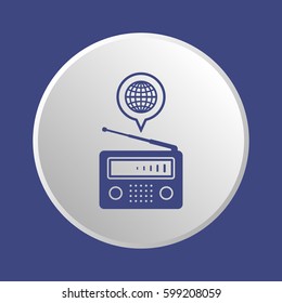 Radio icon, isolated. Flat  design.  