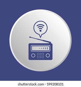 Radio icon, isolated. Flat  design.  