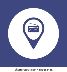 Radio icon, isolated. Flat  design.  