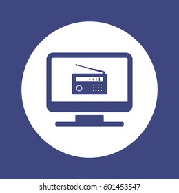 Radio icon, isolated. Flat  design.  