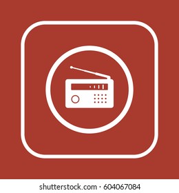 Radio icon, isolated. Flat  design.  
