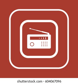 Radio icon, isolated. Flat  design.  