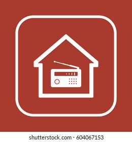 Radio icon, isolated. Flat  design.  
