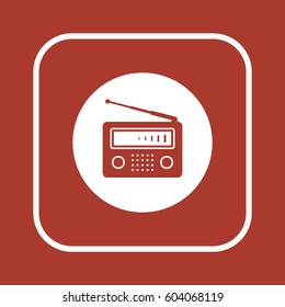 Radio icon, isolated. Flat  design.  