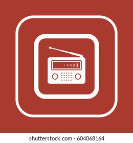 Radio icon, isolated. Flat  design.  