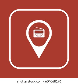 Radio icon, isolated. Flat  design.  