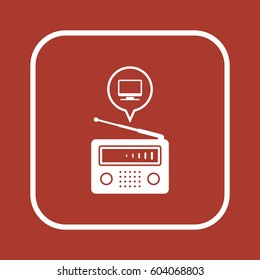 Radio icon, isolated. Flat  design.  