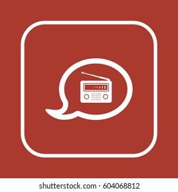 Radio icon, isolated. Flat  design.  