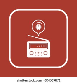 Radio icon, isolated. Flat  design.  