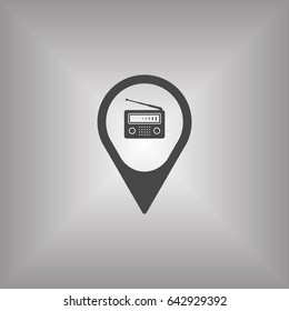 Radio icon, isolated. Flat  design.  