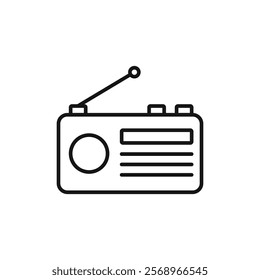 Radio icon Isolated flat vector in outline