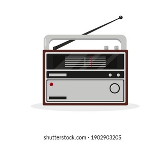 Radio icon isolated on white background. Vintage object vector illustration.