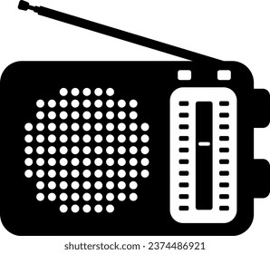 The radio icon isolated on white background