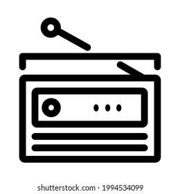 Icono de radio ilustración vectorial aislada. Icono de vector de estilo negro de alta calidad
