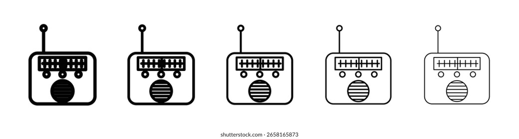 radio icon isolated vector on white background set