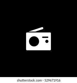 radio icon, isolated, white background
