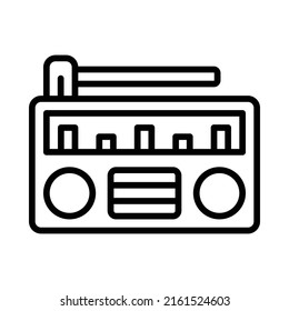 Radio Icon. Line Art Style Design Isolated On White Background