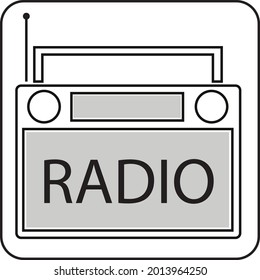 Radio icon in line art vector
