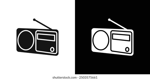 radio icon line art vector