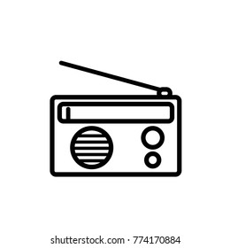 radio icon line art vector design template