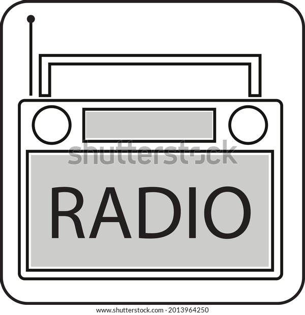 Radio icon in line art\
vector