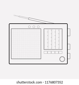 Radio icon line element. Vector illustration of radio icon line isolated on clean background for your web mobile app logo design.