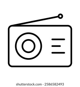 Radio icon with line style