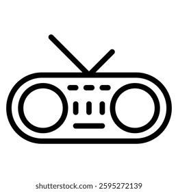 radio icon in line style. This icon related with broadcast, news, report and more.