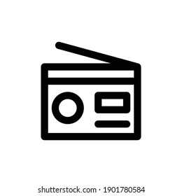 radio icon line style vector